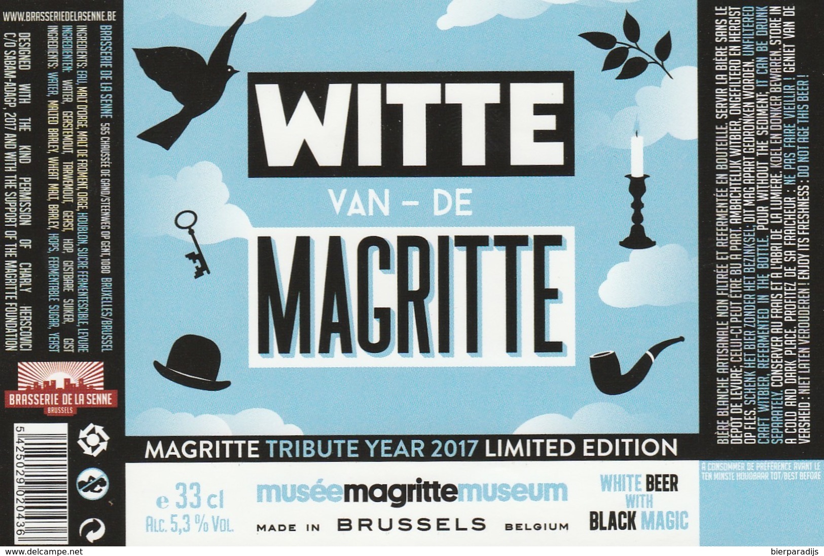 Brasserie De La Senne Witte Van De Magritte - Bière