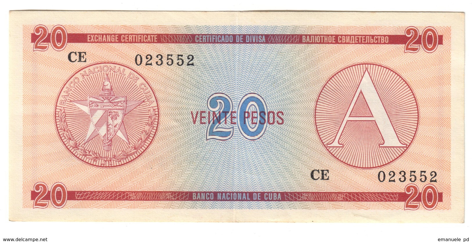 KUBA FX 20 Pesos Serie A - Cuba