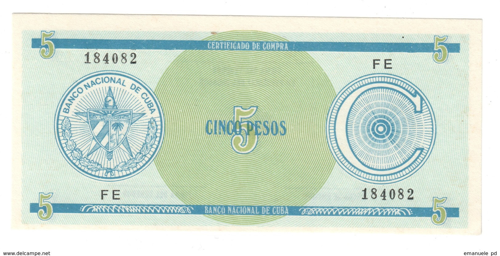 KUBA FX 5 Pesos Serie C UNC - Cuba
