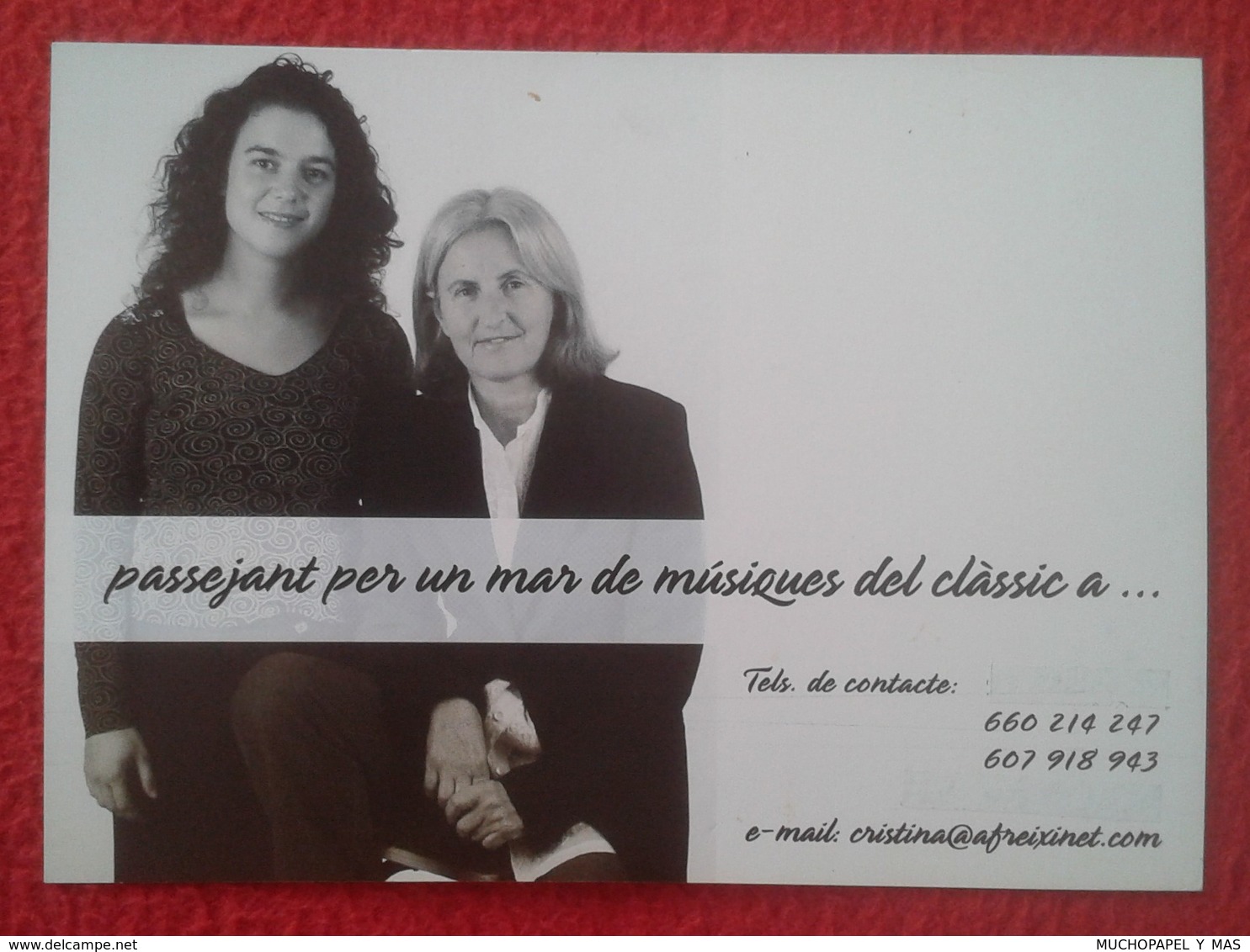 TARJETA TIPO POSTAL POST CARD POSTCARD CARTE POSTALE PUBLICIDAD PUBLICITARIA DUET PIANISTA CANTANTE MÚSICA MUSIC VER FOT - Otros & Sin Clasificación