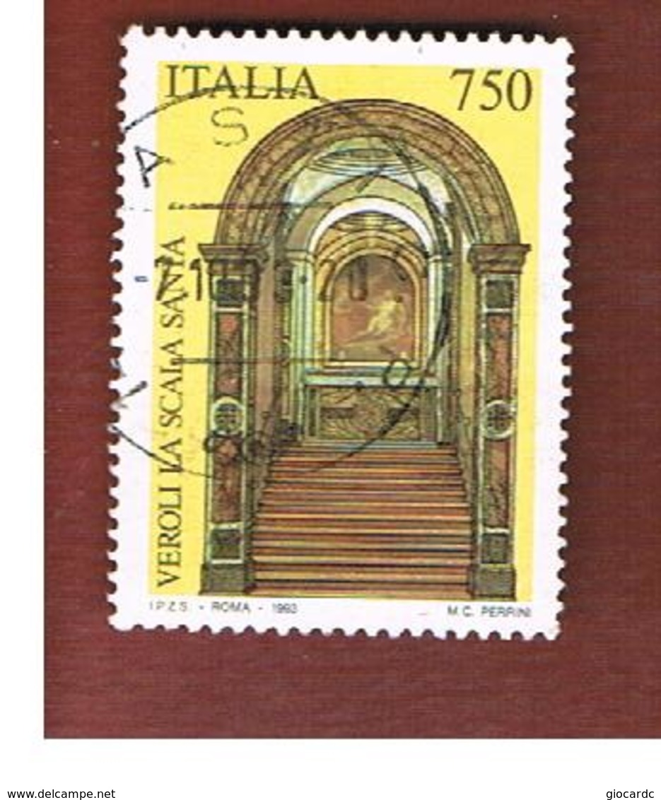 ITALIA REPUBBLICA  - SASS. 2073   -   1993  LA SCALA SANTA, VEROLI (FR)     -            USATO - 1991-00: Usati