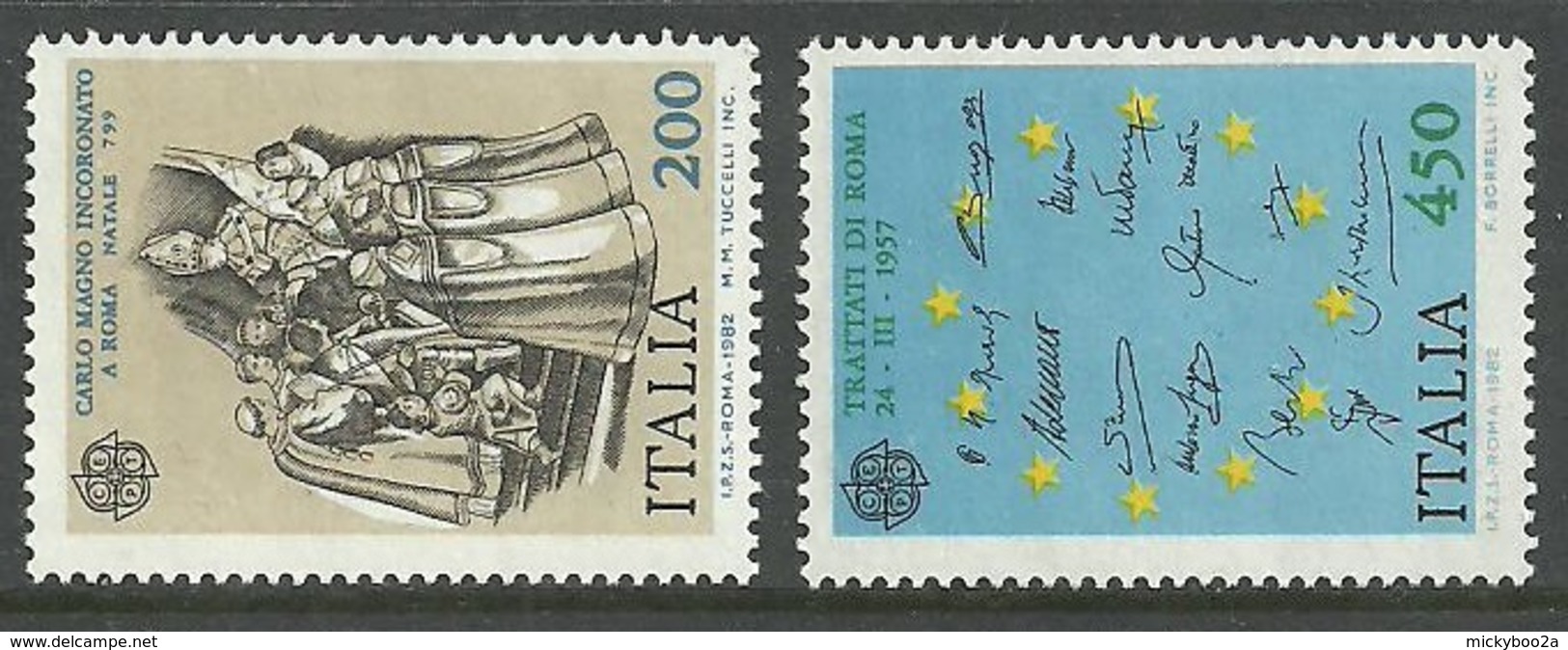 ITALY 1982 EUROPA TREATY OF ROME HISTORIC EVENTS SET MNH - 1981-90: Mint/hinged