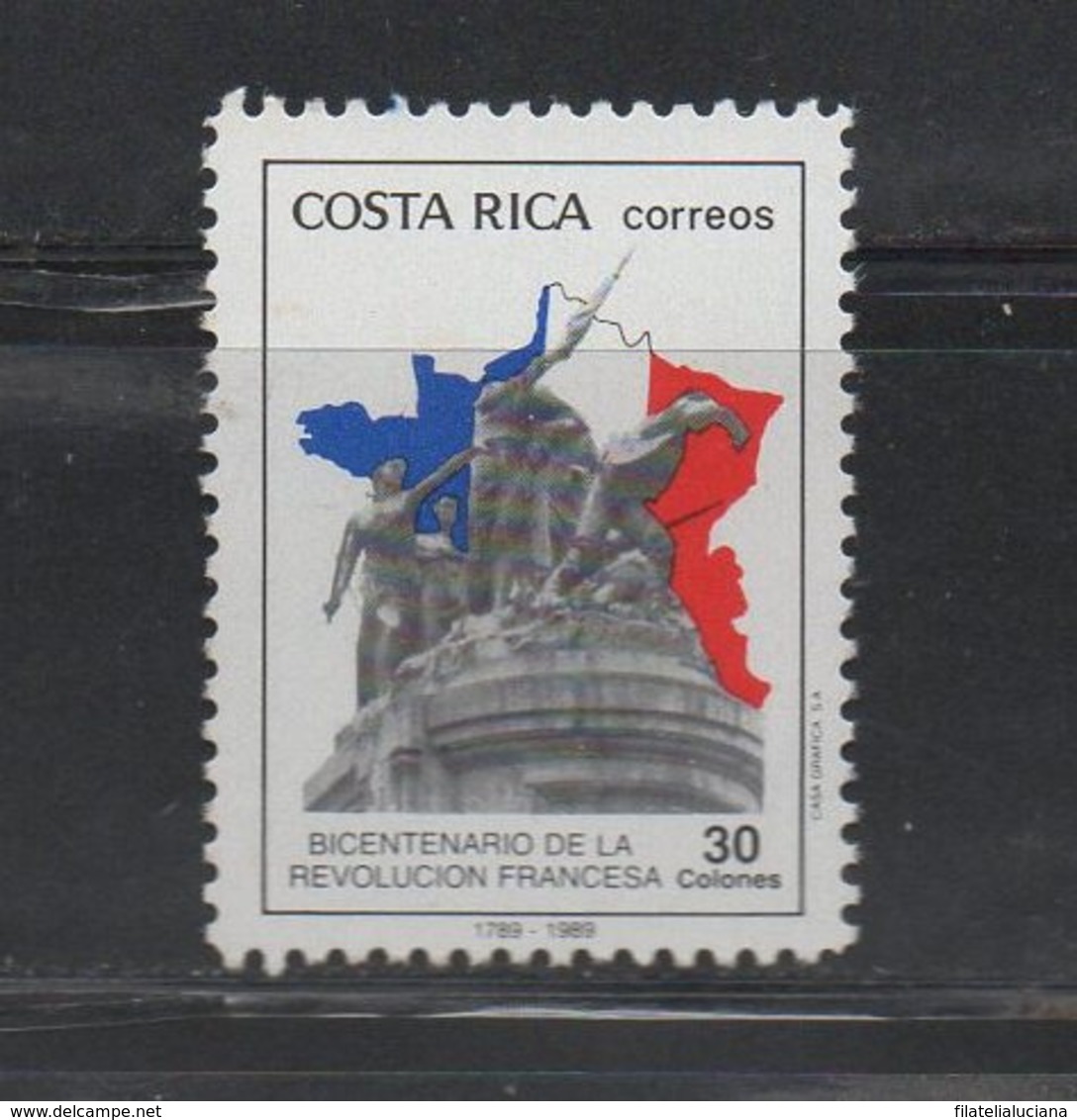 Costa Rica MNH Issue Scott 416 French Revolution Bicentenario Flag France - Costa Rica