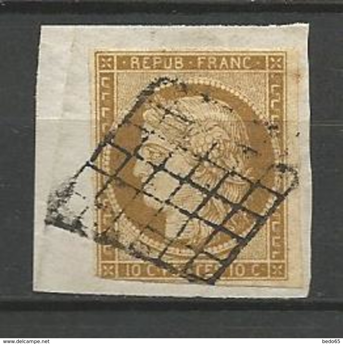 CERES N° 1  OBL SUR FRAGMENT - 1849-1850 Cérès