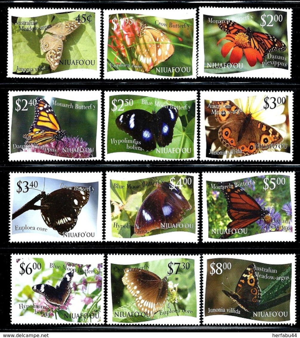 Tonga Niuafo'OU     "Butterflies"     Set  (with White Background)        SC# 275-86  MNH - Tonga (1970-...)
