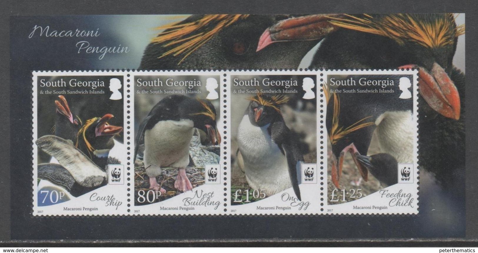 SOUTH GEORGIA , 2017, MNH, WWF, PENGUINS, SHEETLET - Unused Stamps