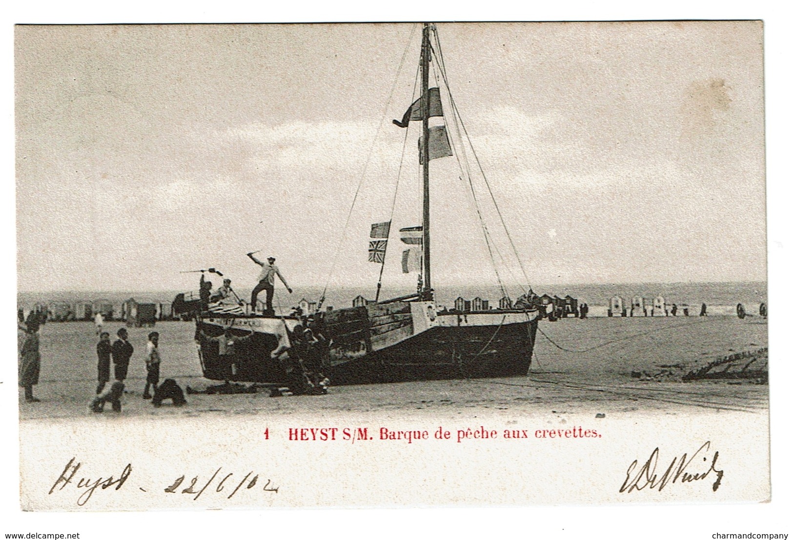 HEYST S/M. Barque De Pêche Aux Crevettes - 1902 - 2 Scans - Heist