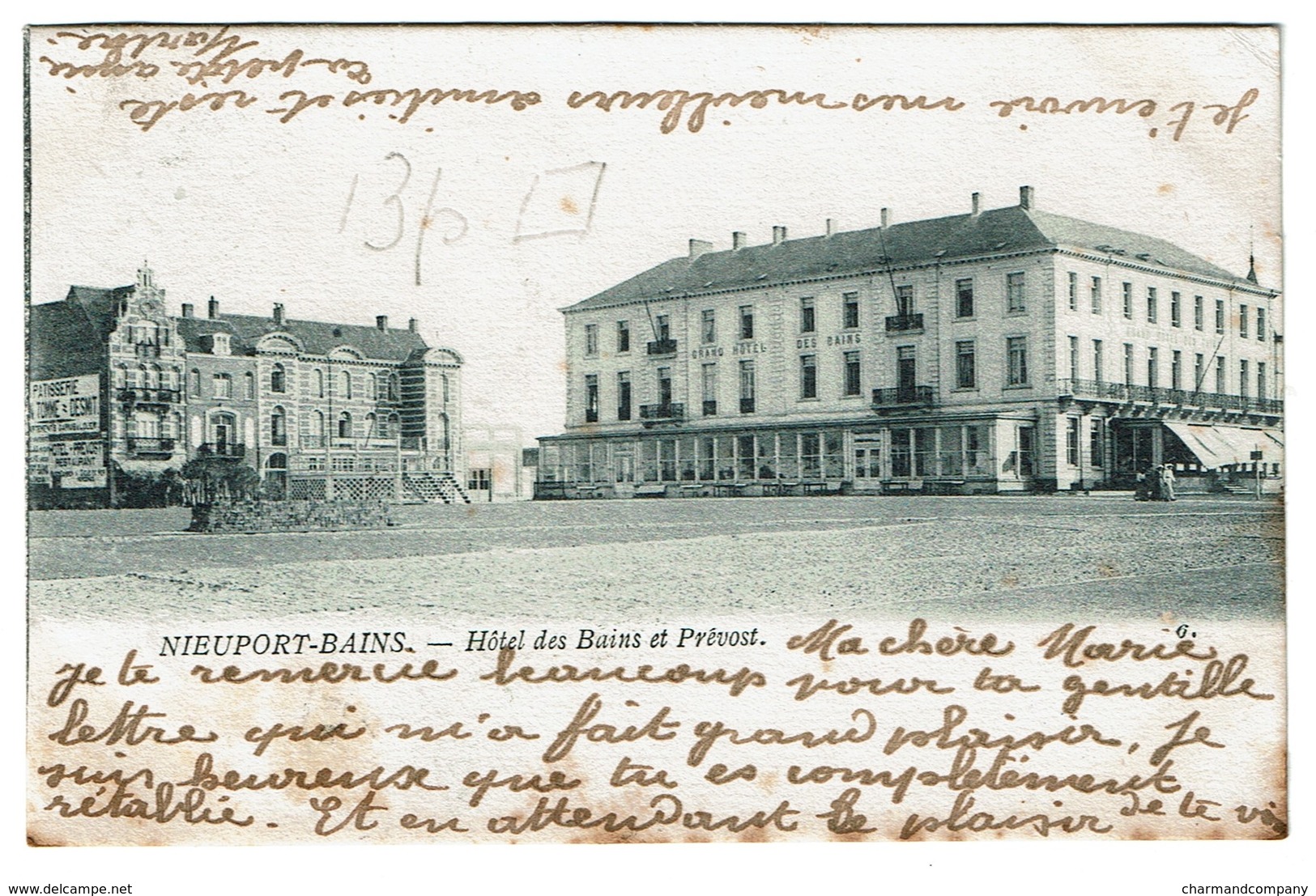 Nieuport-Bains - Hôtel Des Bains Et Prévost - 1902 - Edit. Th. Van Den Heuvel - 2 Scans - Nieuwpoort