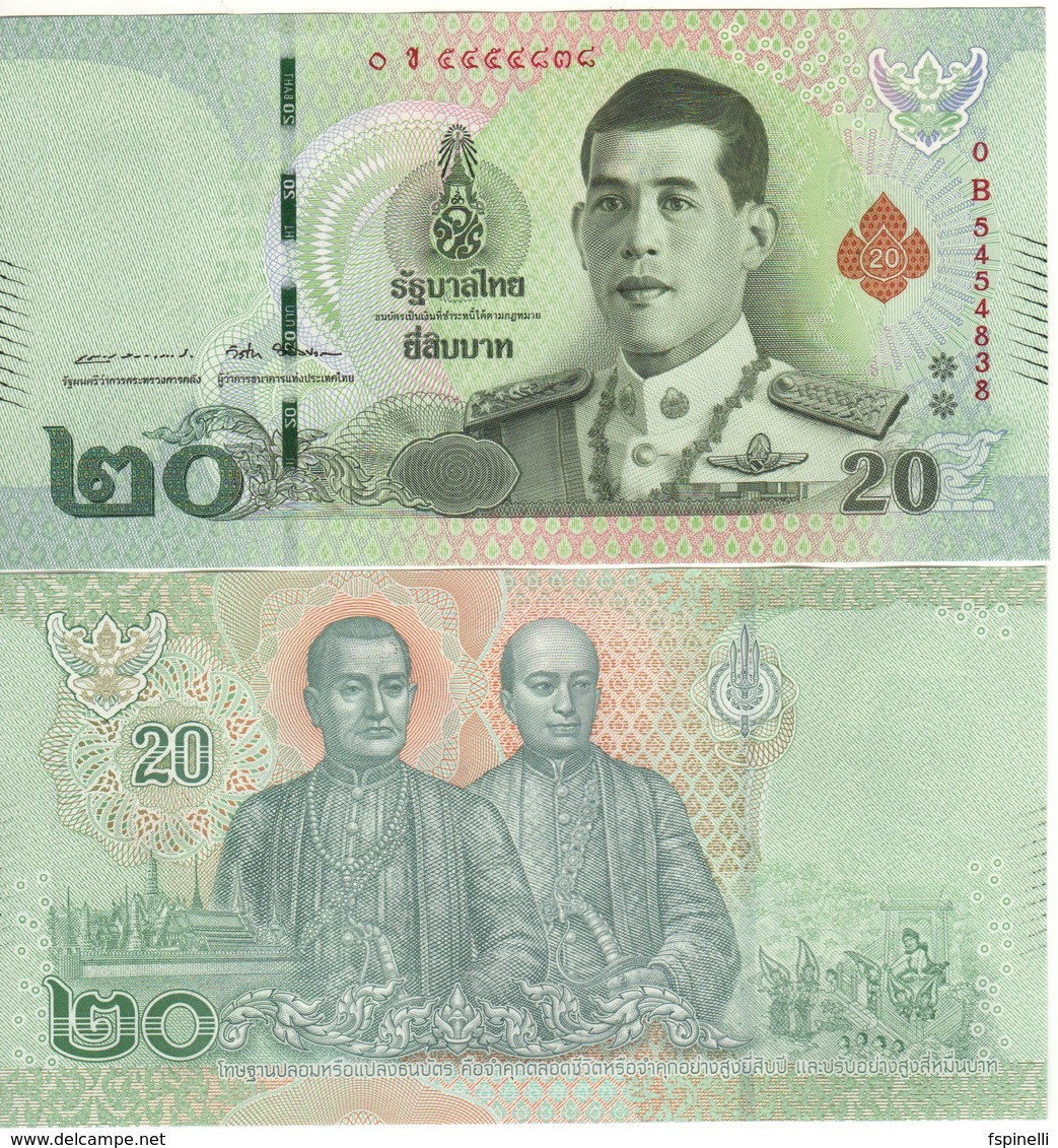 THAILAND  New 20 Baht    New King Rama 10    2018    Pnew       UNC - Tailandia