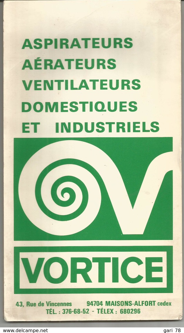 Publicité VORTICEL Avec Carte De France à L'intérieur - Advertising