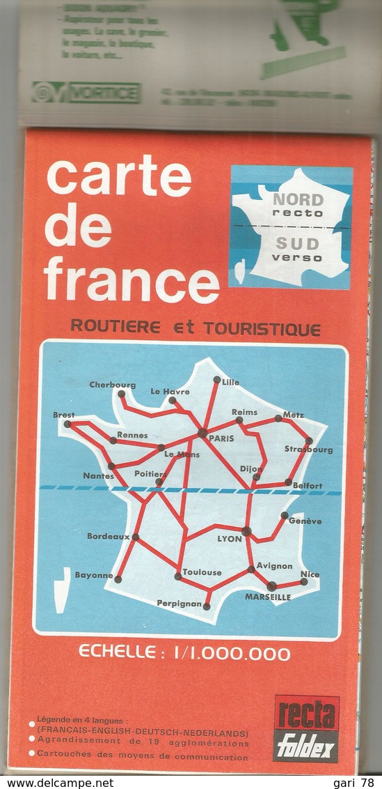 Publicité VORTICEL Avec Carte De France à L'intérieur - Advertising