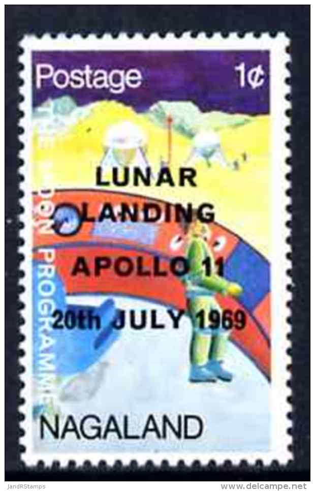 62104 (space) Nagaland 1968 Apollo 11 Lunar Landing 1c Dated 20th July 1969 In Error (should Be 19th Nov), U/m - Other & Unclassified