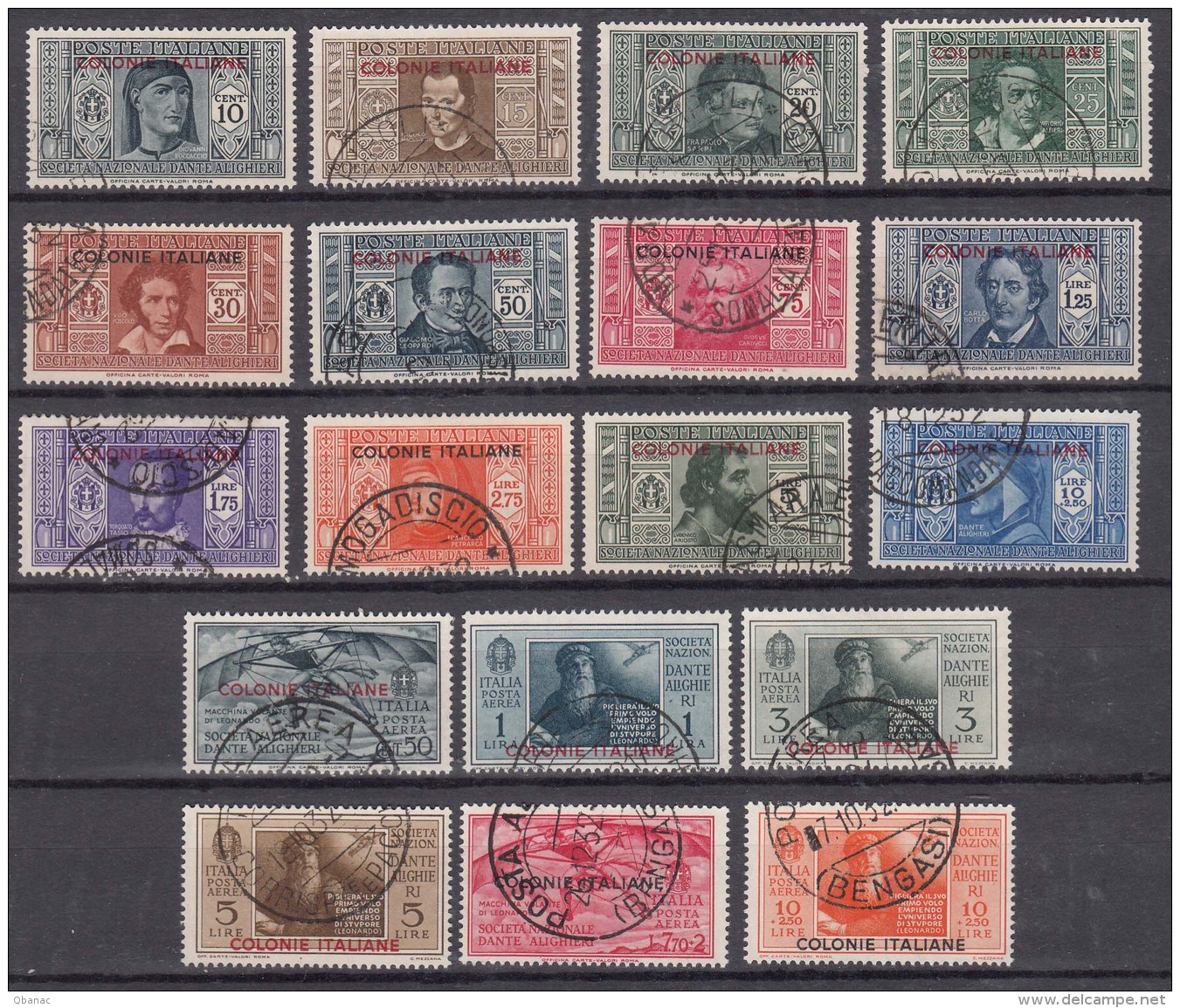 Italy Colonies General Issues, 1932 Sassone#11-22 And Posta Aerea Sassone#A8-A13 Mi#1-18 Used - Emissions Générales