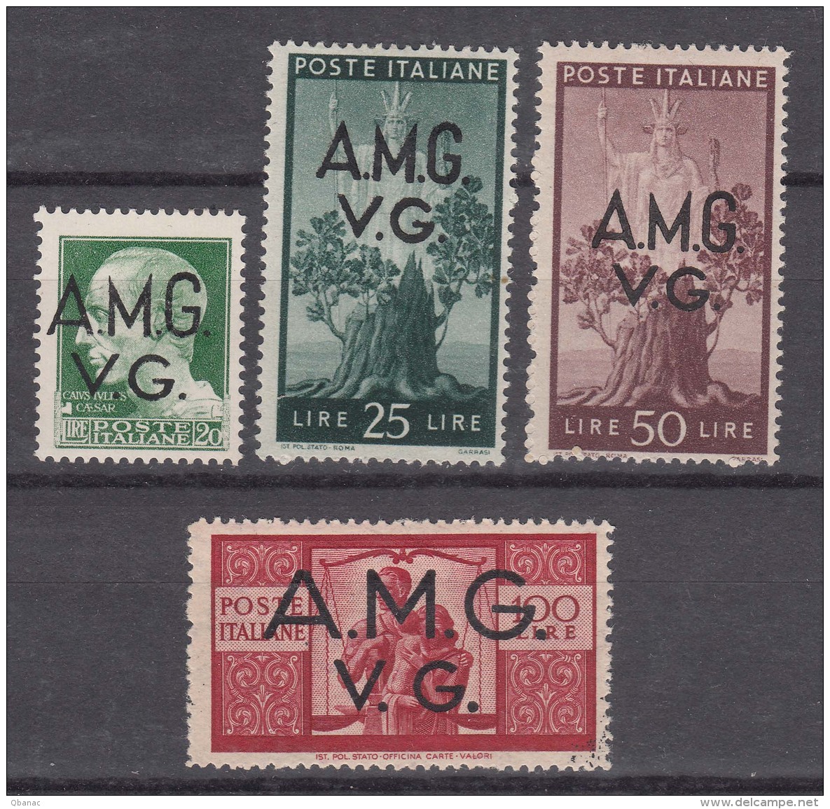 Italy Trieste, Venezia Giulia A.M.G.-V.G. Sassone#12,19,20,21 Mint Hinged - Ongebruikt