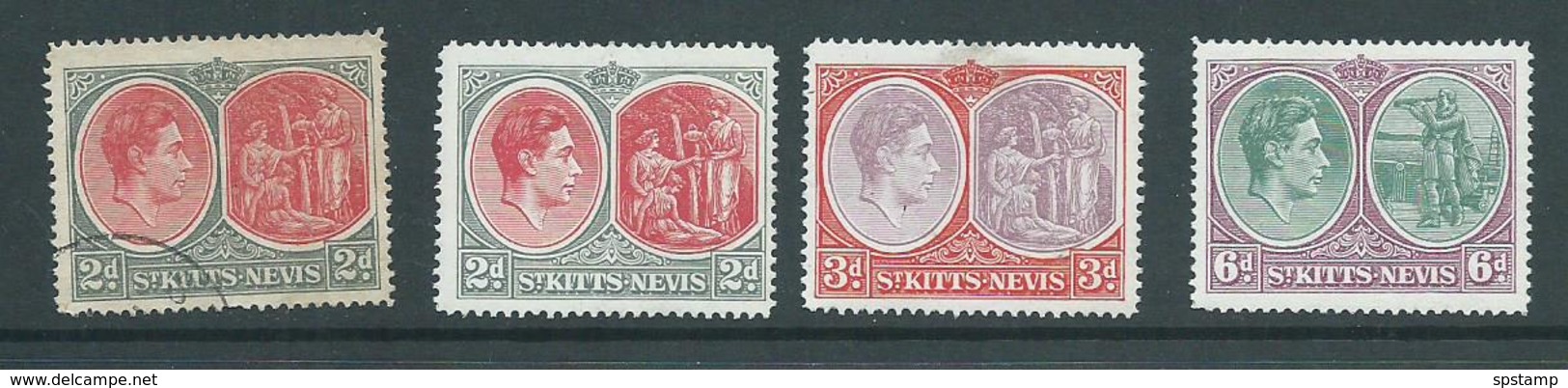 Saint Kitts Nevis 1938 KGVI 2d , 3d & 6d Mint - St.Christopher-Nevis-Anguilla (...-1980)