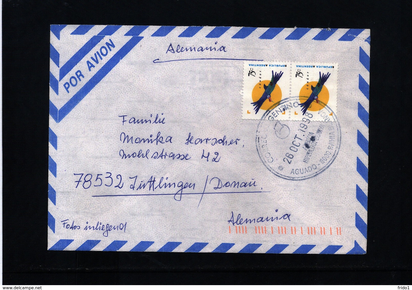 Argentina 1998  Interesting Airmail   Letter - Covers & Documents