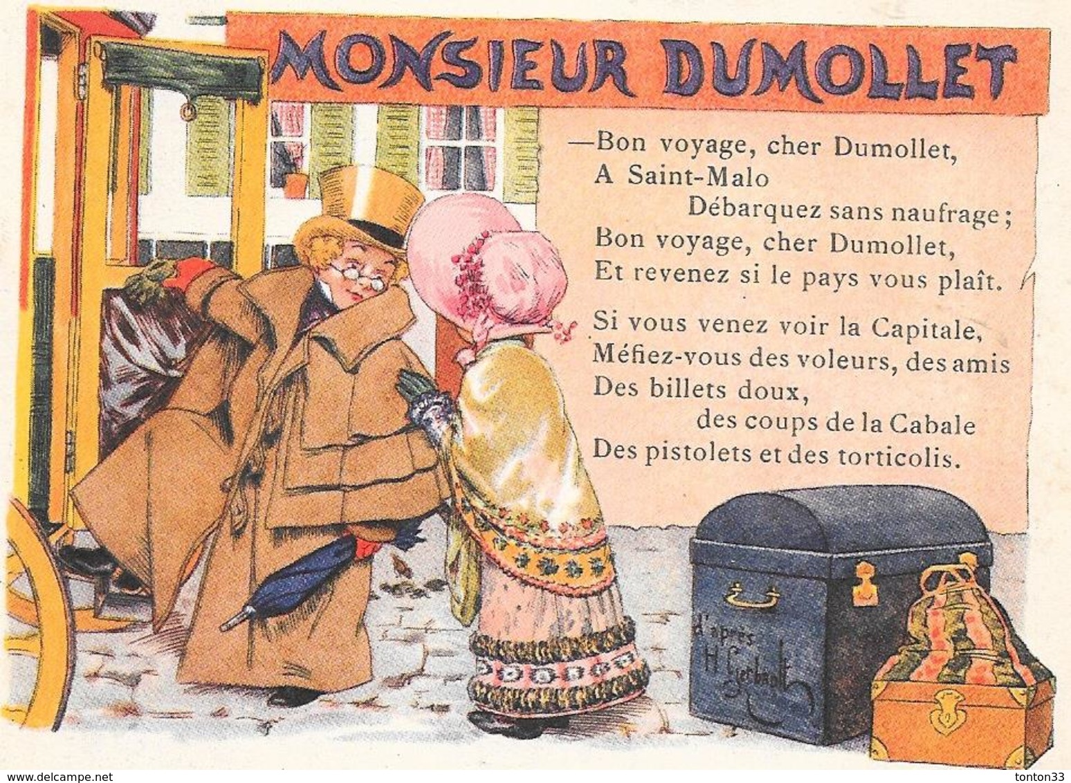 CHROMO Alcool De Menthe RICQLES  - MONSIEUR DUMOLLET  - BARA1  - - Autres & Non Classés