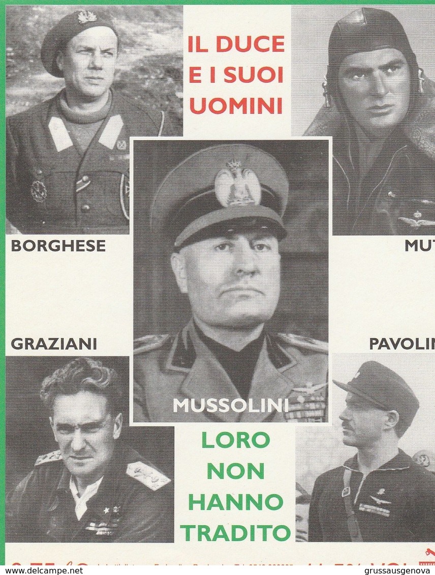 16310) CURIOSA ETICHETTA PER VINO IL DUCE E I SUOI UOMINI BORGHESE GRAZIANI MUTI PAVOLINI - Altri & Non Classificati