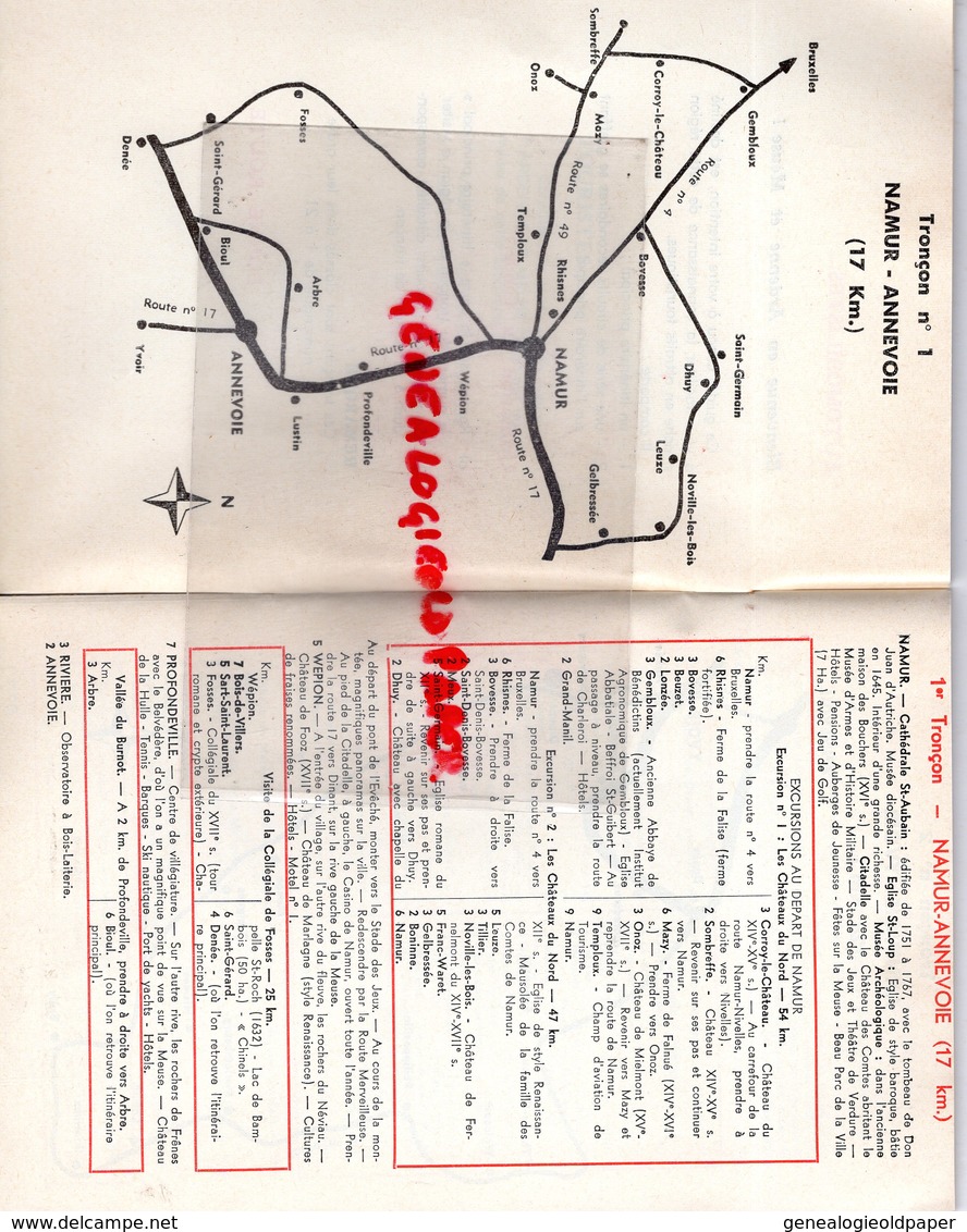 BELGIQUE - LIVRET CIRCUITS TOURISTIQUES EN ARDENNE ET MEUSE- 1962-NAMUR-ANNEVOIE-YVOIR-DINANT-HAN LESSE-GEDINNE-BOUILLON - Dépliants Touristiques