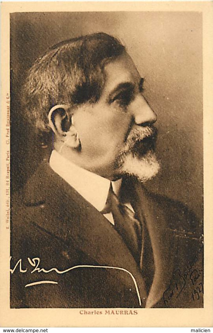 - Thèmes -ref-A625- Politique - Charles Maurras - Ecrivain -  Homme Politique - Martiques - Bouches Du Rhone - - Personnages