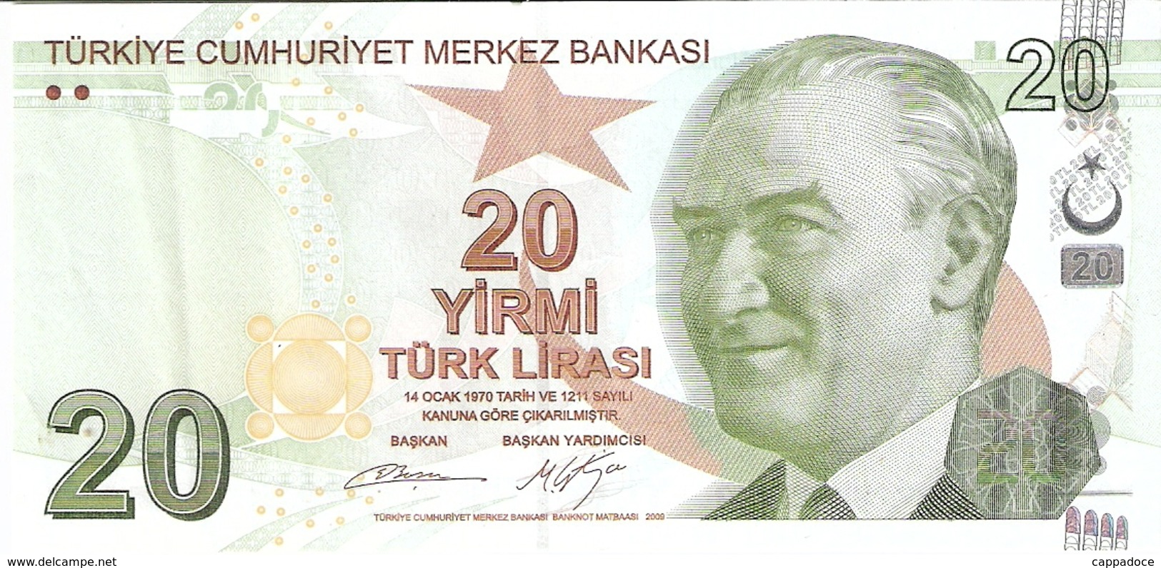 TURQUIE      20 TURK LIRASI      2009      P. 224   SUP. - Turquie