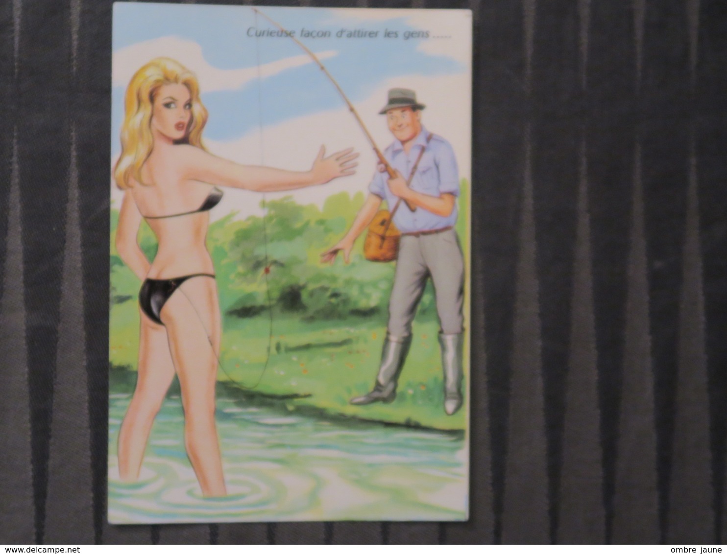 TI - Carte HUMOUR Pêche Et Pin Up - Curieuse Façon D'attirer Les Gens - Pêche