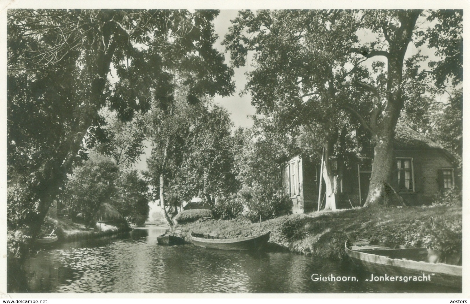 Giethoorn 1955; Jonkersgracht - Gelopen. (J.J. Arendshorst) - Giethoorn