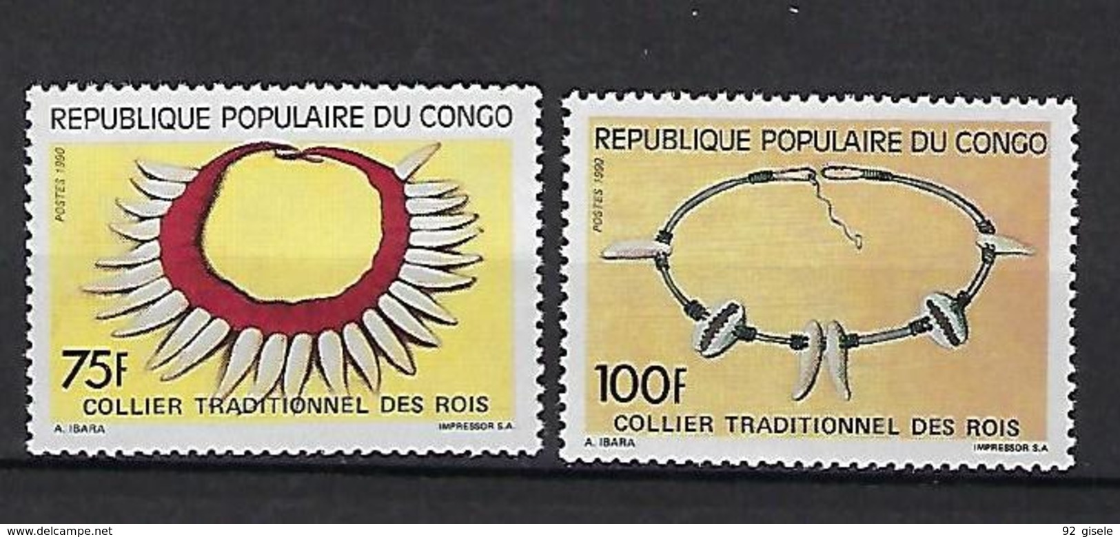 Congo YT 879 & 880 " Colliers " 1990 Neuf** - Neufs