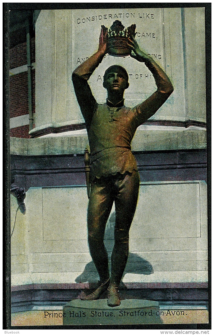 RB 1203 -  Early Postcard - Prince Hal's Statue - Stratford-on-Avon Warwickshire - Stratford Upon Avon