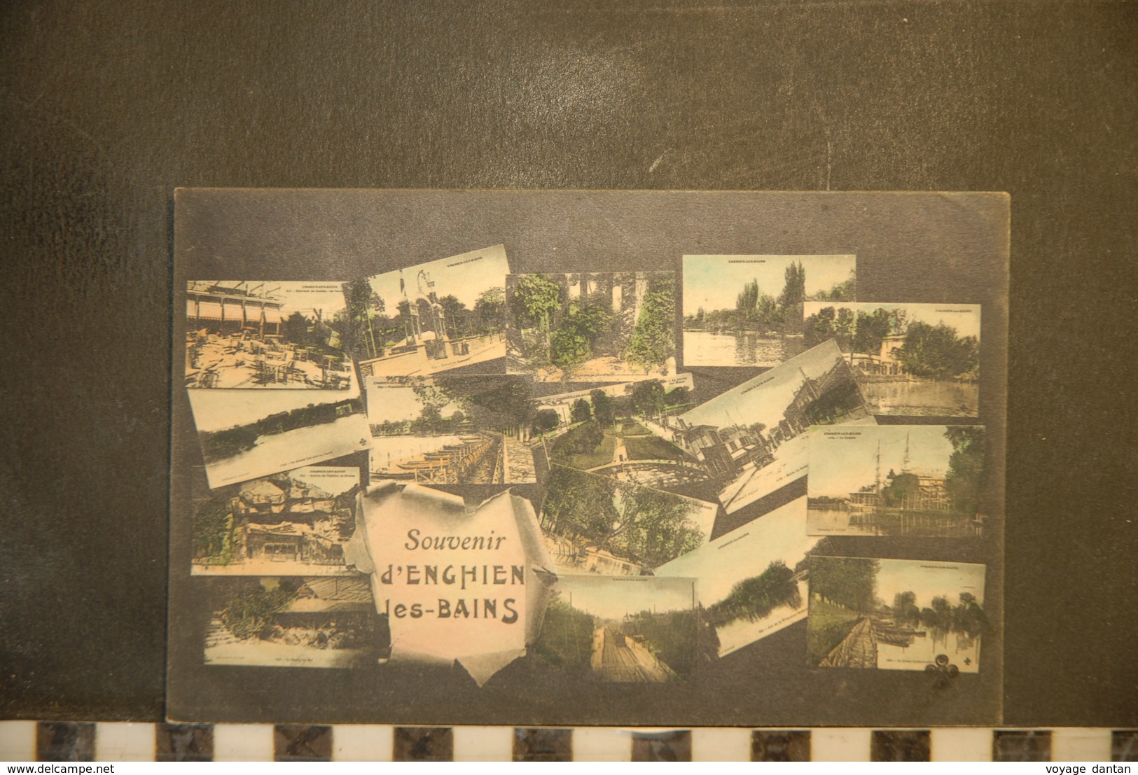 CP, 95, VAL D'OISE, Souvenir D' ENGHIEN LES BAINS, Diverses Vues, 1906 - Enghien Les Bains