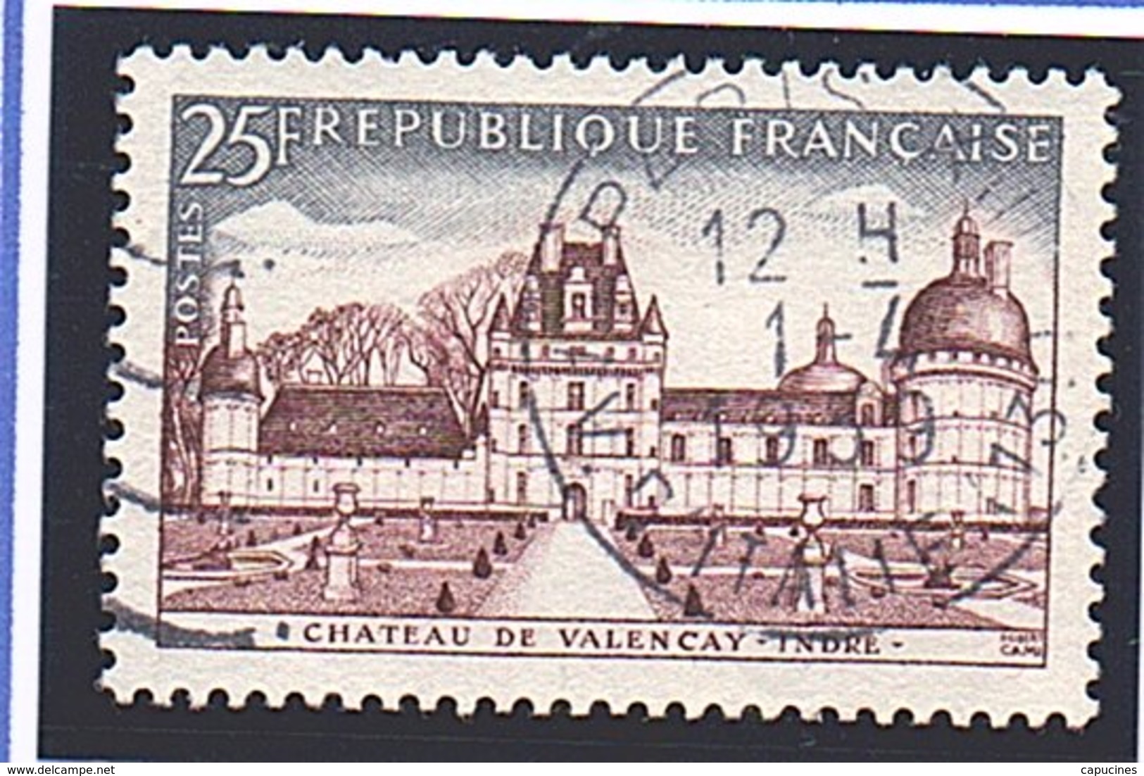 SITES ET MONUMENTS - 1957: 25F Brun-rouge Et Gris-bleu  "Château De Valençay"  N° 1128 Obl - Oblitérés