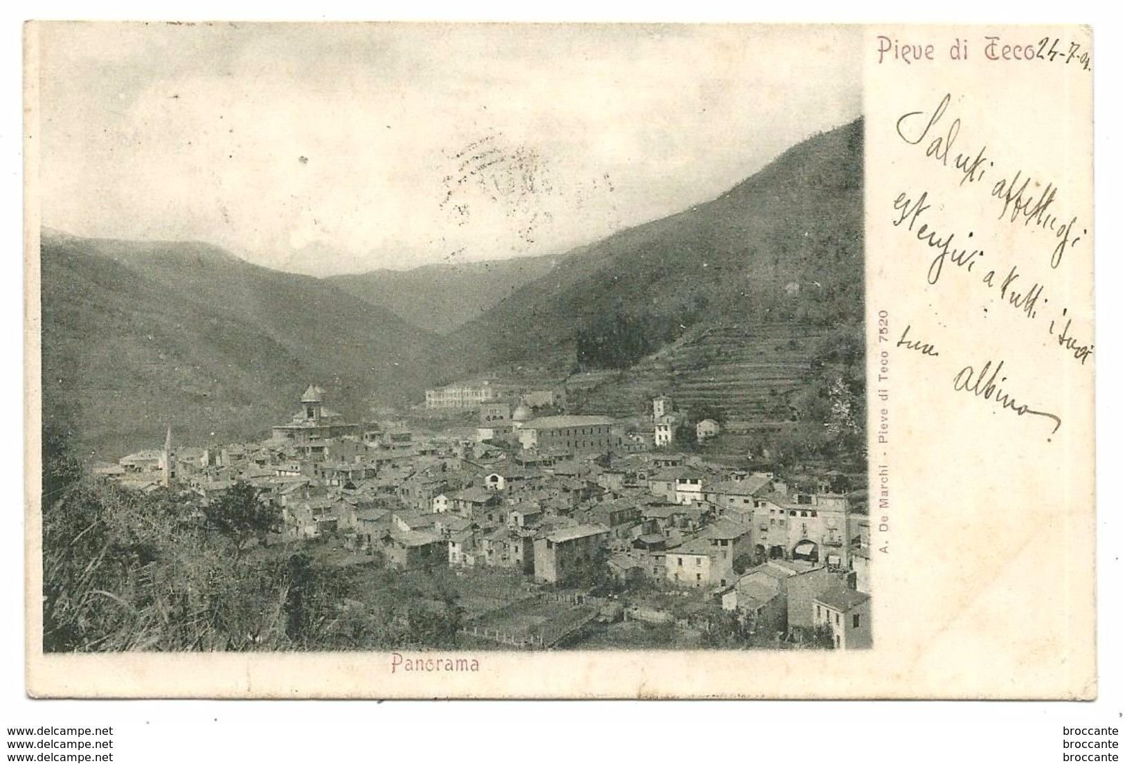 PIEVE DI TECO ( Imperia ) PANORAMA -  Viaggiata  1901 - Autres & Non Classés