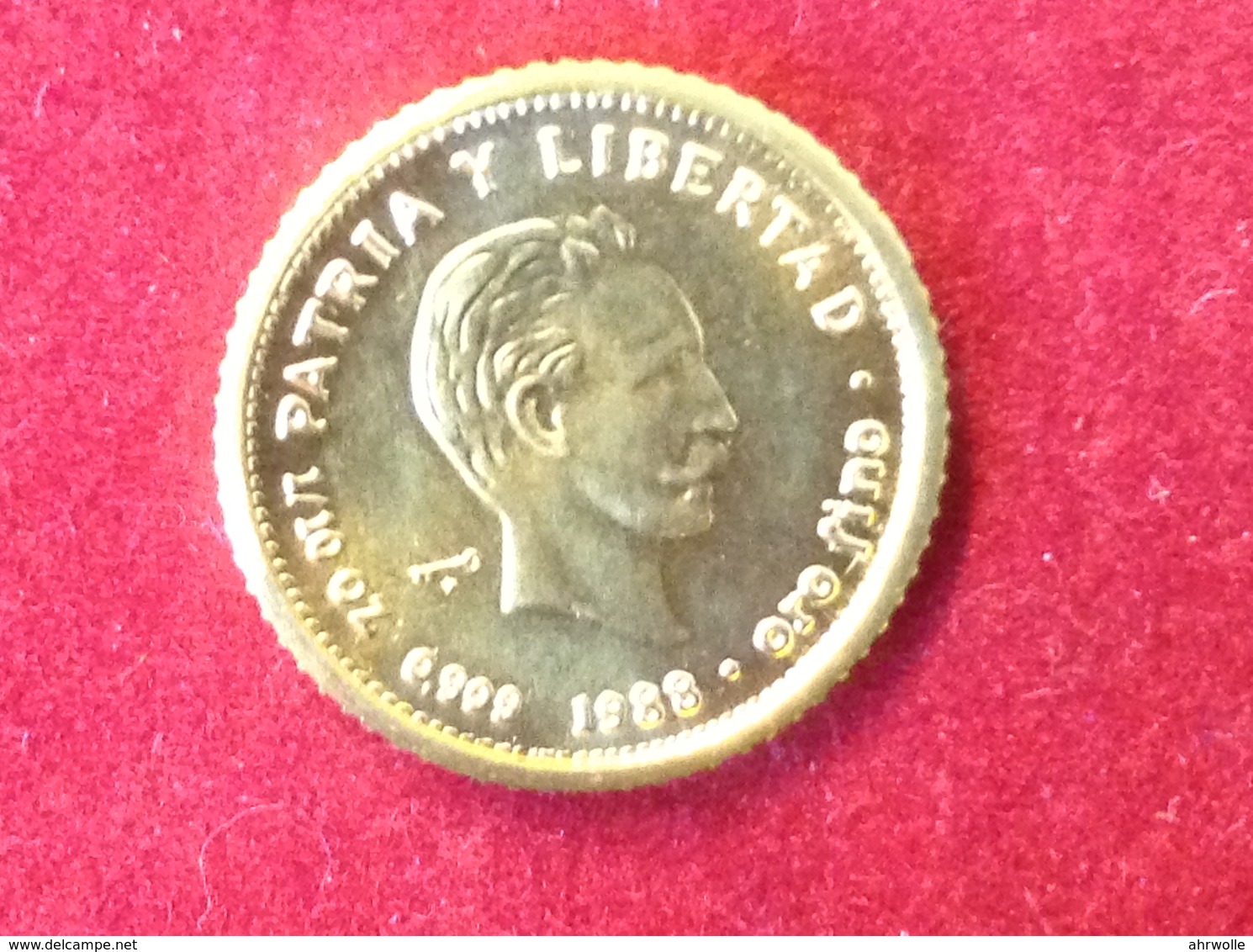 Goldmünze Cuba Kuba 1/10 OZ Patria Y Libertad Republica De Cuba 10 Pesos 1988 - Cuba