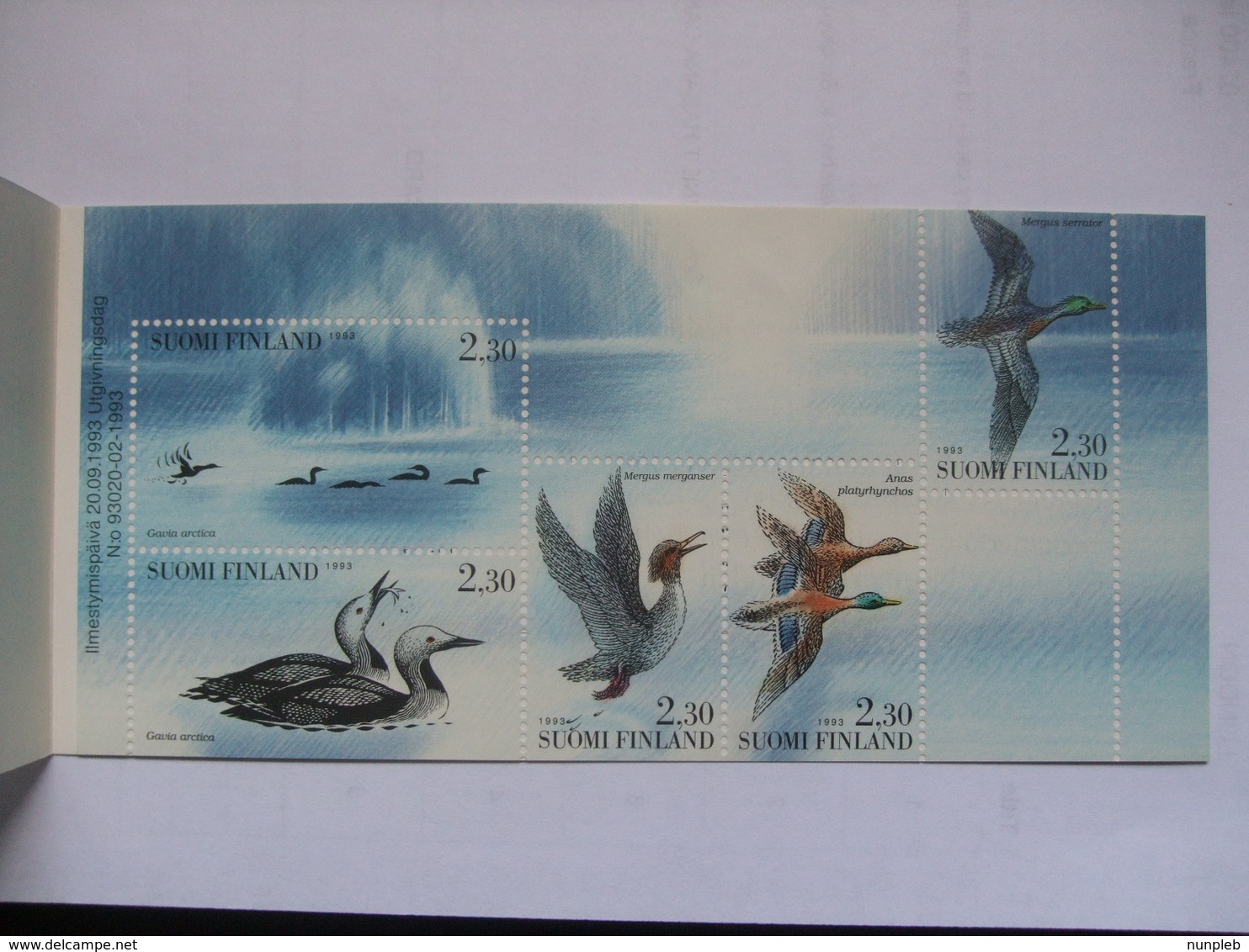 FINLAND - 1993 Booklet - Birds - 11,50 Mk - Unused Stamps