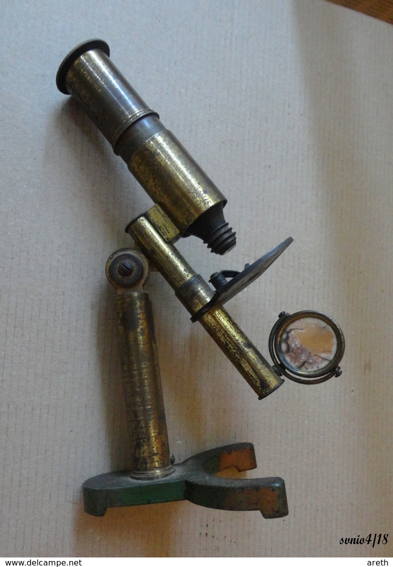 Ancien Microscope Metal - Other & Unclassified