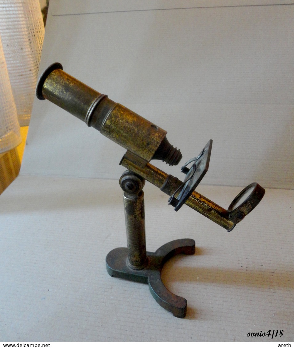 Ancien Microscope Metal - Other & Unclassified