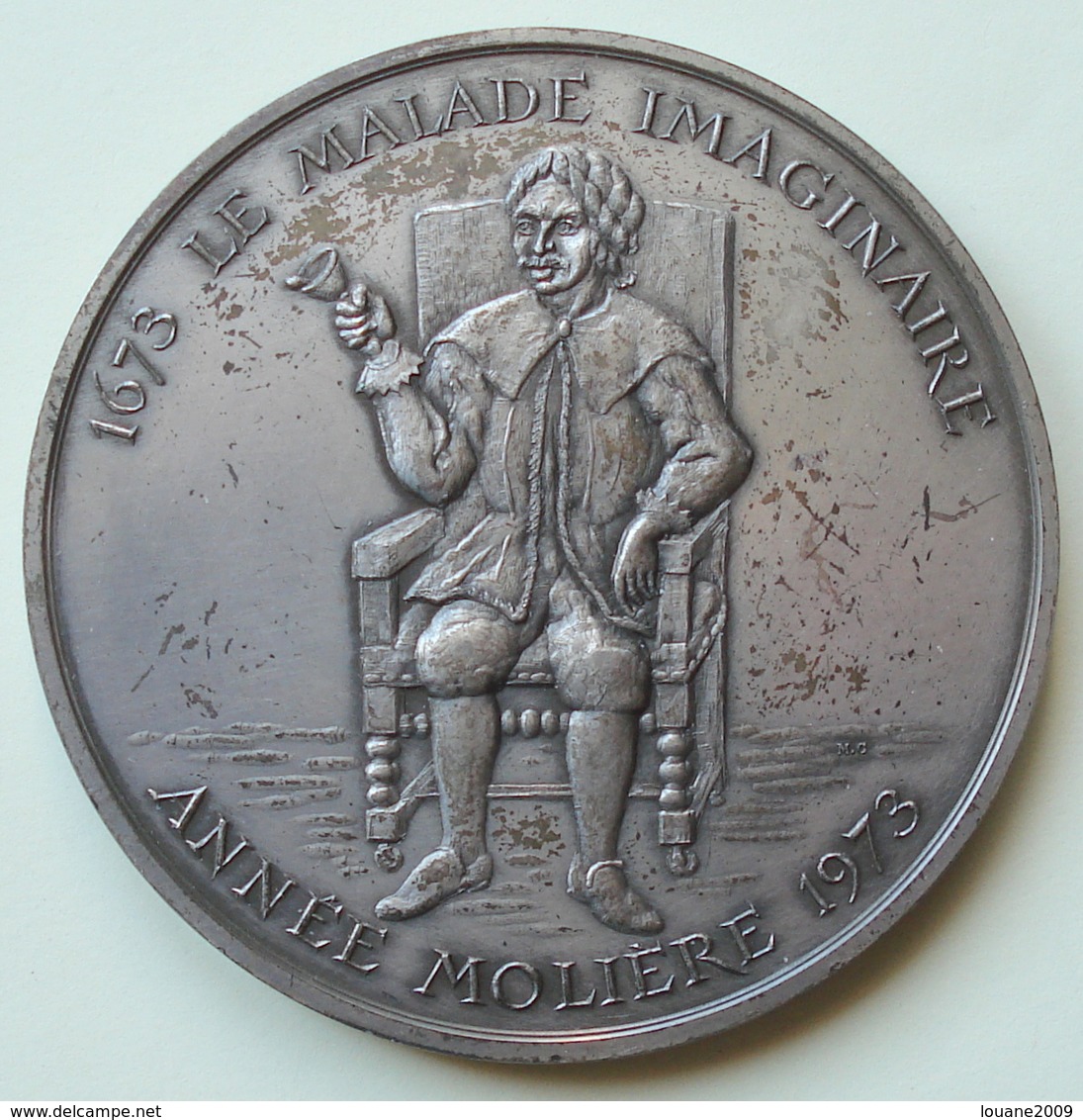 Médaille - Molière 1622 - 1673 Le Malade Imaginaire Poinçon Monnaie De Paris Et 1973 Argent 1 1973 Gravé Sur La Tranche - Royal / Of Nobility