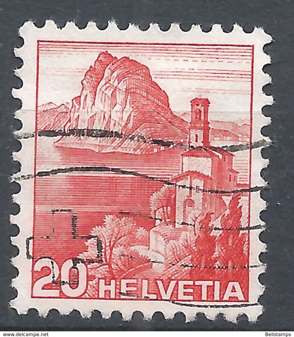 Switzerland 1938. Scott #242b (U) Lake Lugano * - Used Stamps