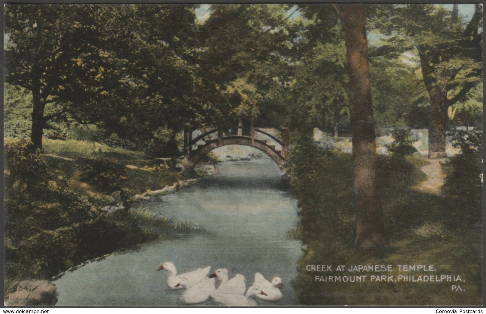 Creek At Japanese Temple, Fairmount Park, Philadelphia, Pennsylvania, C.1910 - Postcard - Philadelphia