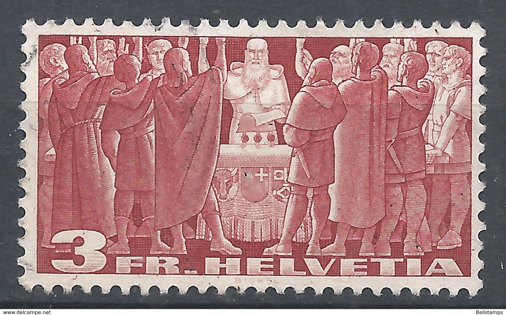 Switzerland 1938. Scott #244 (U) First Federal Pact, 1291 - Used Stamps