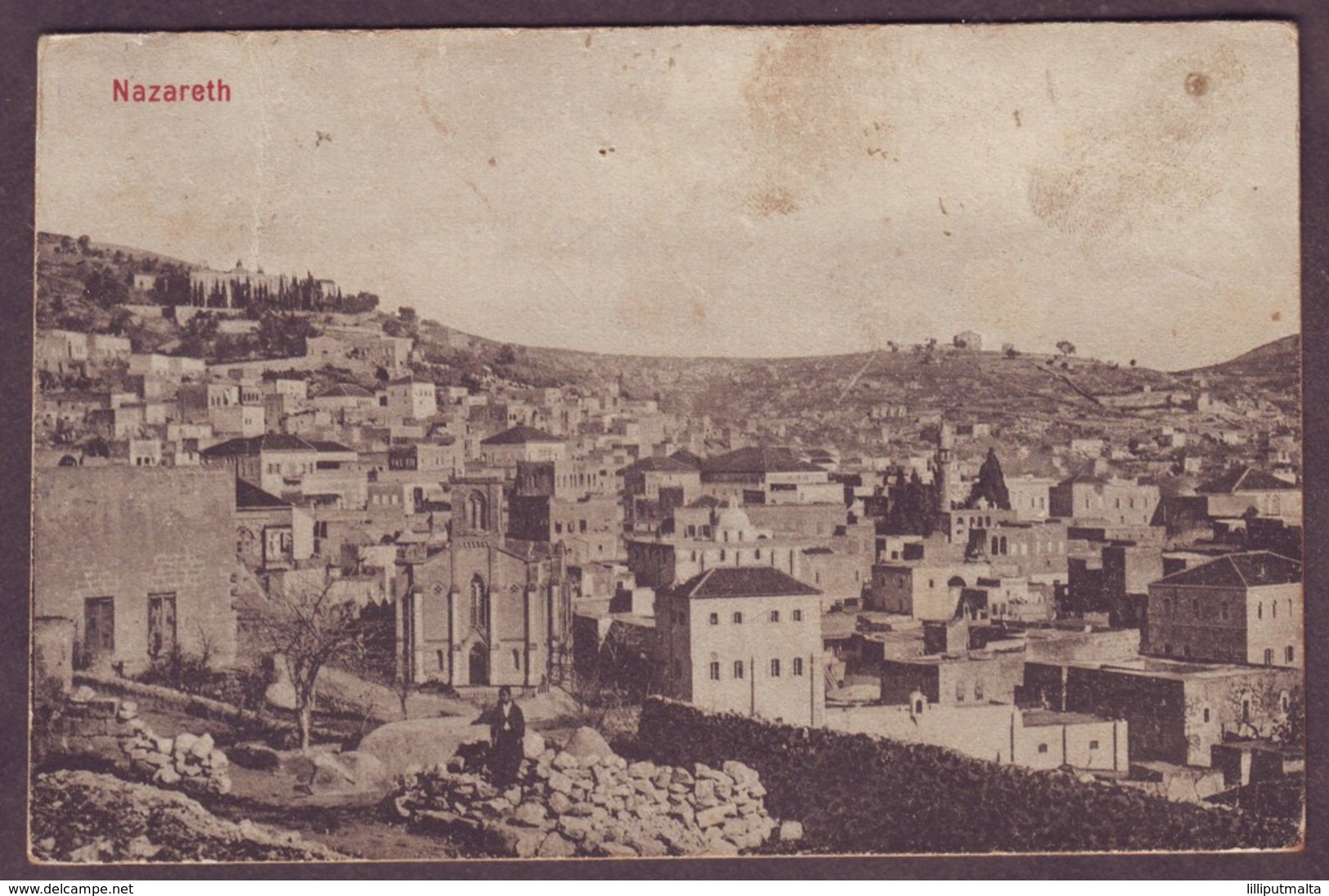 1920s Israel Used Postcard Showing Nazareth - Israel