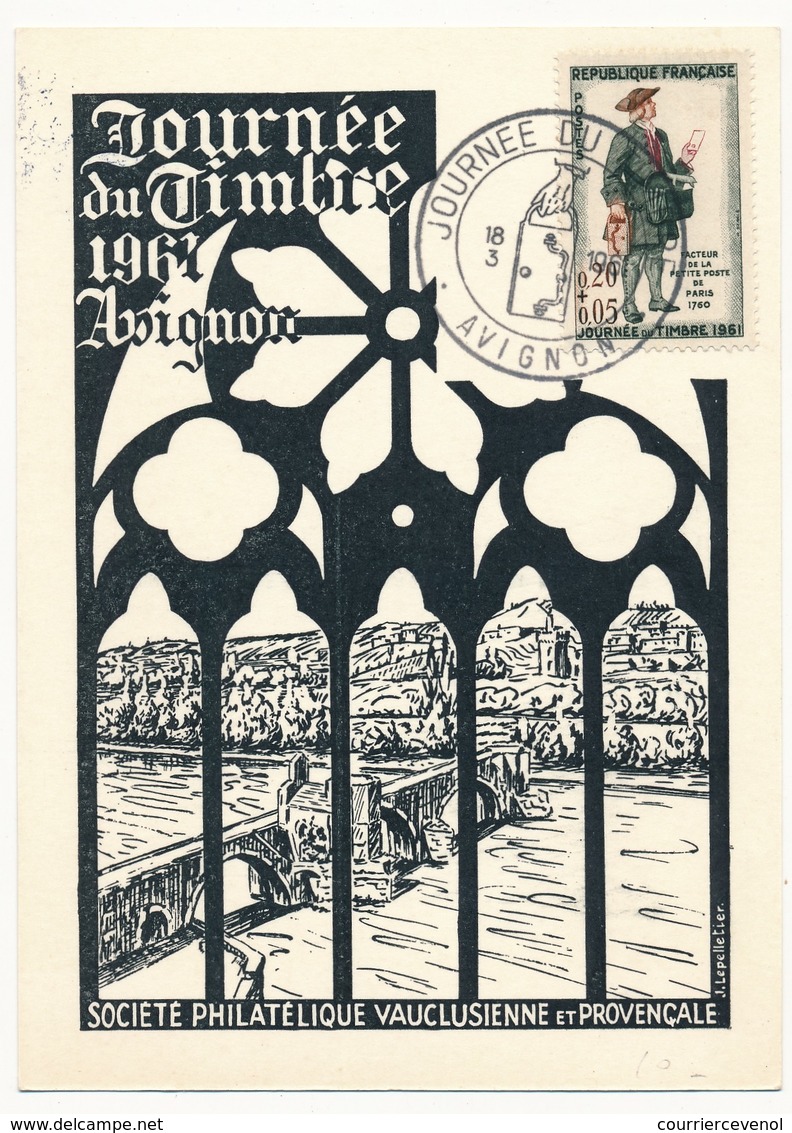 FRANCE - Carte Locale - Journée Du Timbre 1961 - Facteur Petite Poste De Paris - AVIGNON (Vaucluse) - 1961 - Journée Du Timbre