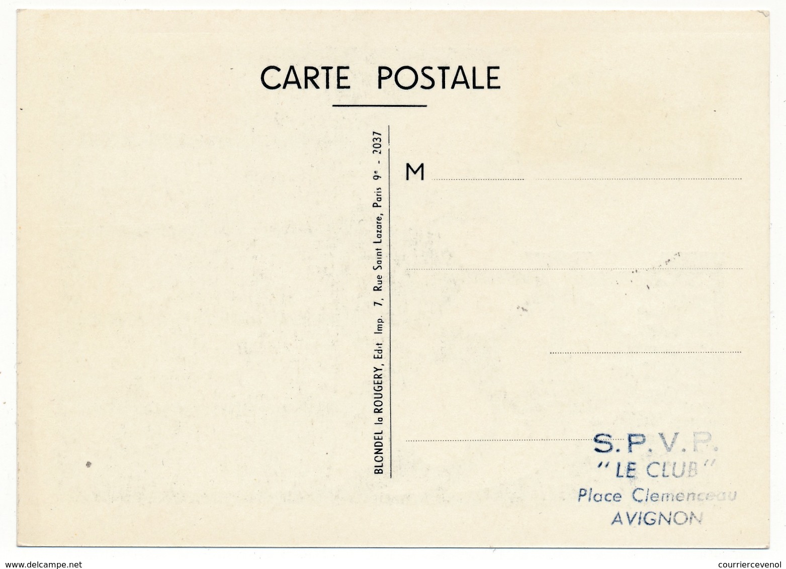 FRANCE - Carte Locale - Journée Du Timbre 1961 - Facteur Petite Poste De Paris - AVIGNON (Vaucluse) - 1961 - Journée Du Timbre