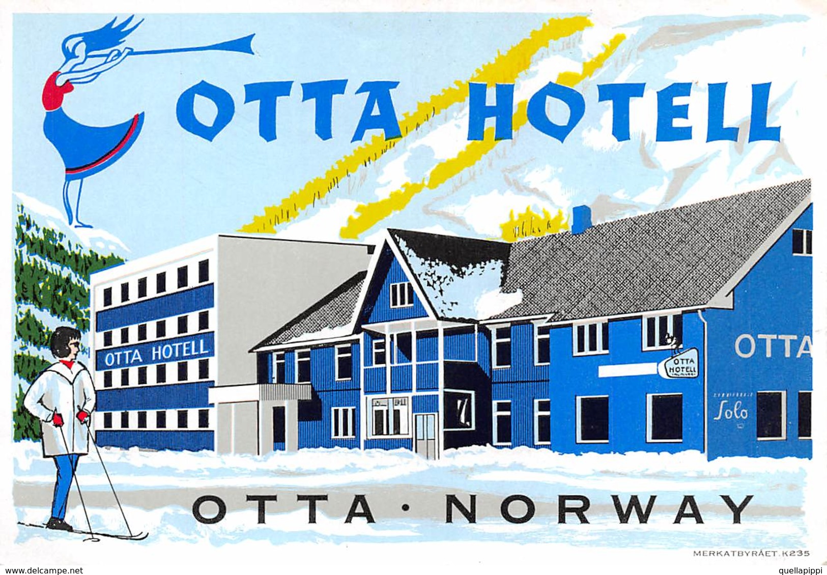 D7823 " HOTEL OTTA -  OTTA -NORWAY" ETICHETTA ORIGINALE - ORIGINAL LABEL - - Etiquettes D'hotels