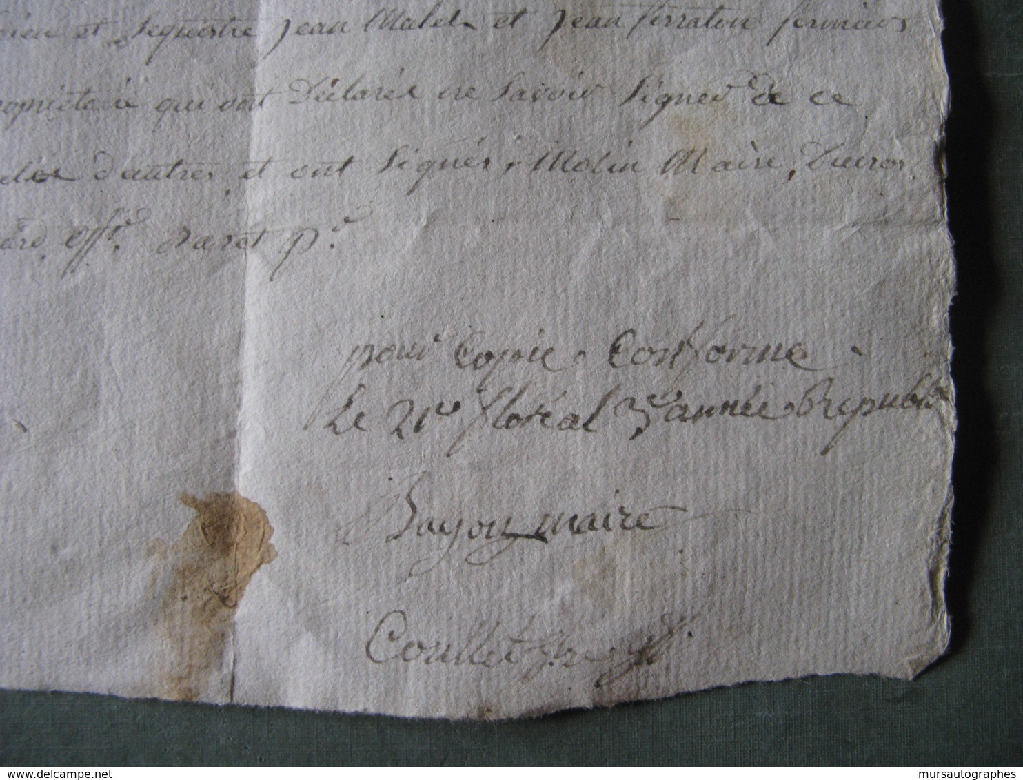 DOCUMENT MANUSCRIT SEQUESTRE PRISONS REVOLTE LYON FAMILLE JULLIEN DE VILLENEUVE 1793 Signé - Documentos Históricos