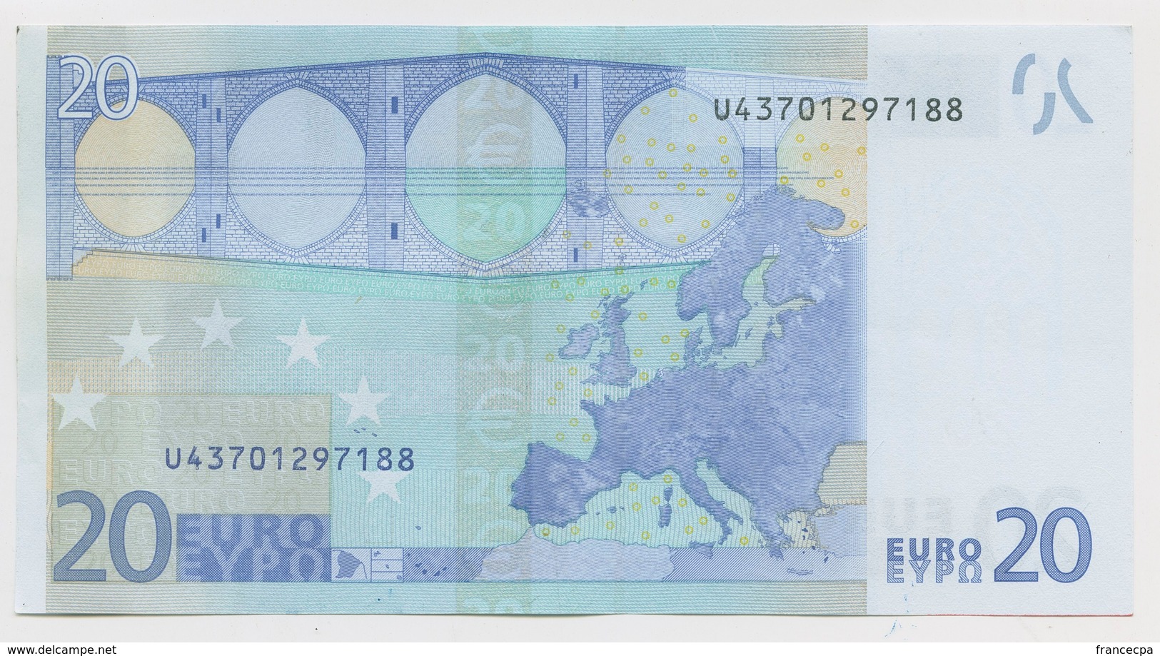 06 - BILLET 20 EURO 2002 NEUF Signature JEAN CLAUDE TRICHET  N° U43701297188 - Imp L074A3 - 20 Euro