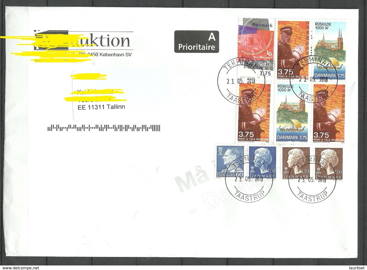 DENMARK Dänemark 2018 Cover To Estonia With Many Nice Stamps Queen Castle Boat Postman - Lettere