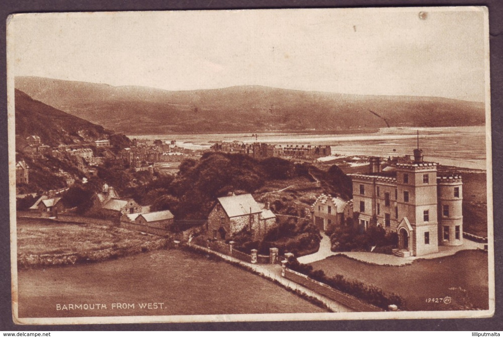 1930 Gwynedd Wales Used Postcard Showing Barmouth From West United Kingdom Caernarvonshire - Caernarvonshire