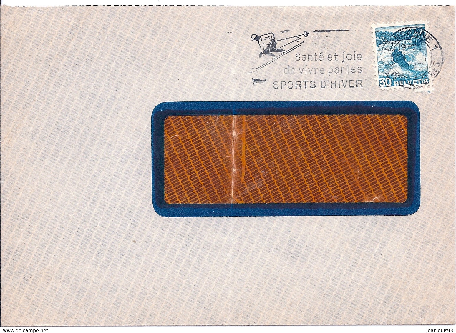 SUISSE - 295 SUR LETTRE FLAMME SPORTS D'HIVER SKI - Covers & Documents