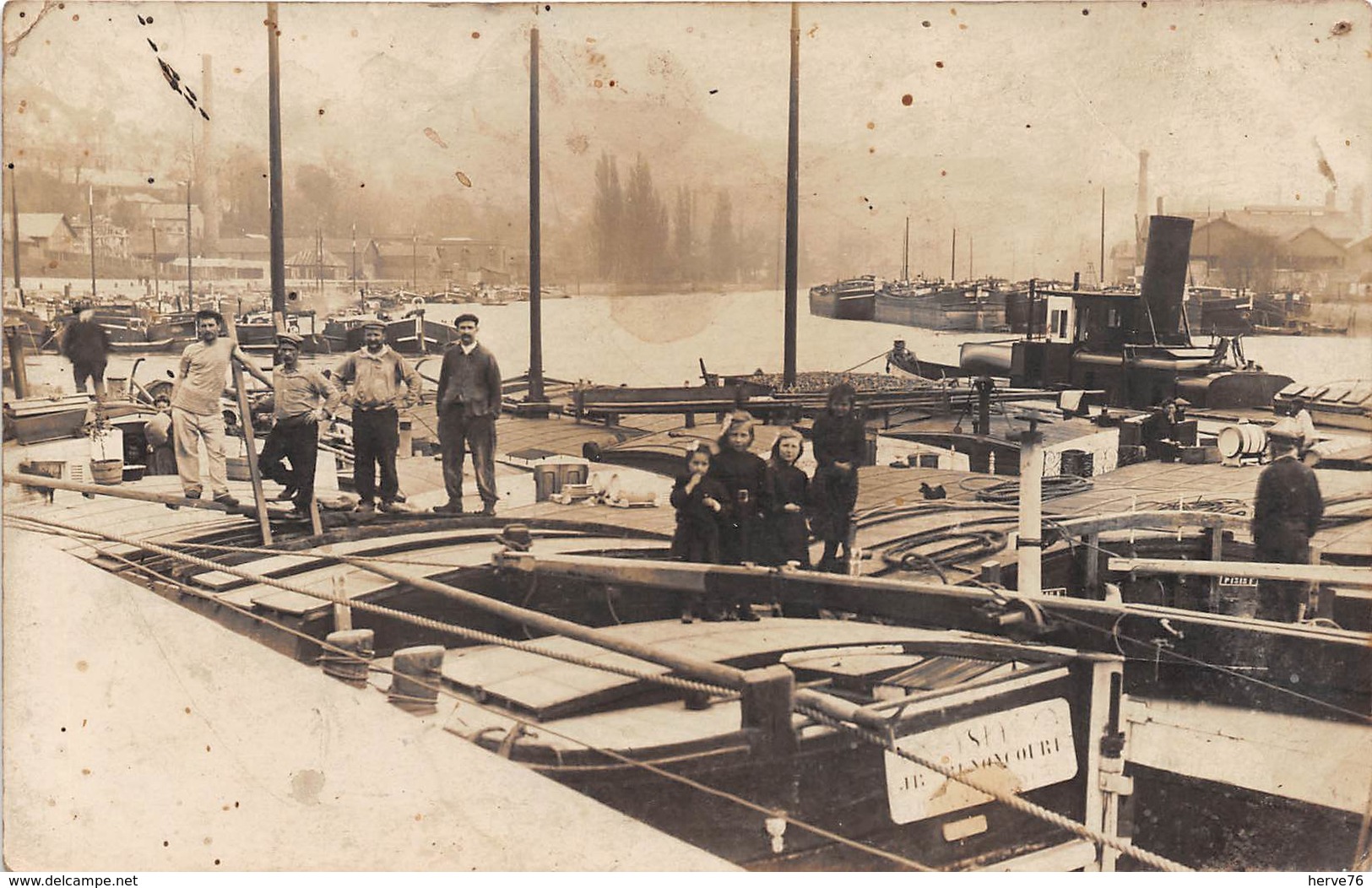 ROUEN - Carte Photo - Quai D'Algérie - Péniche - Rouen